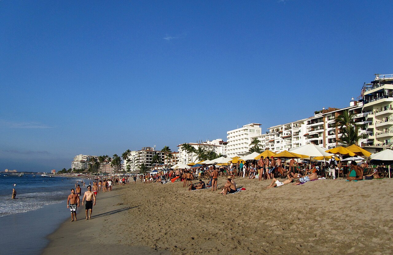 Playa de Los Muertos beach in Puerto Vallarta's Zona Romántica
