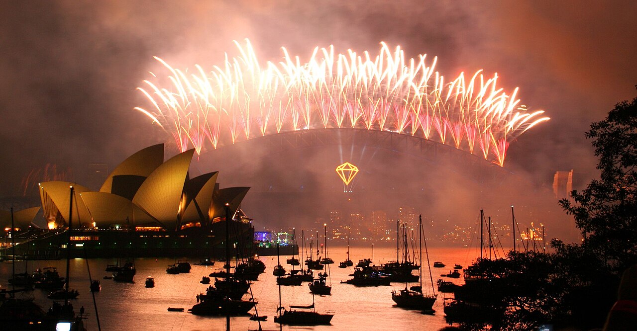 New Year's Eve fireworks over Sydney Harbour Bridge